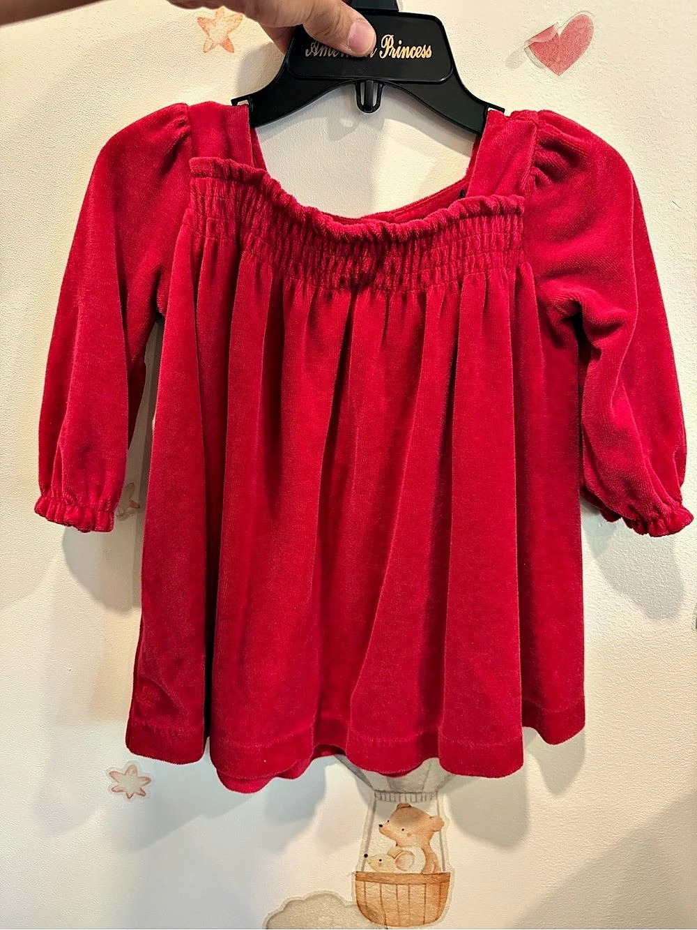 Ralph Lauren Velour Dress & Bloomer Red Baby 9M